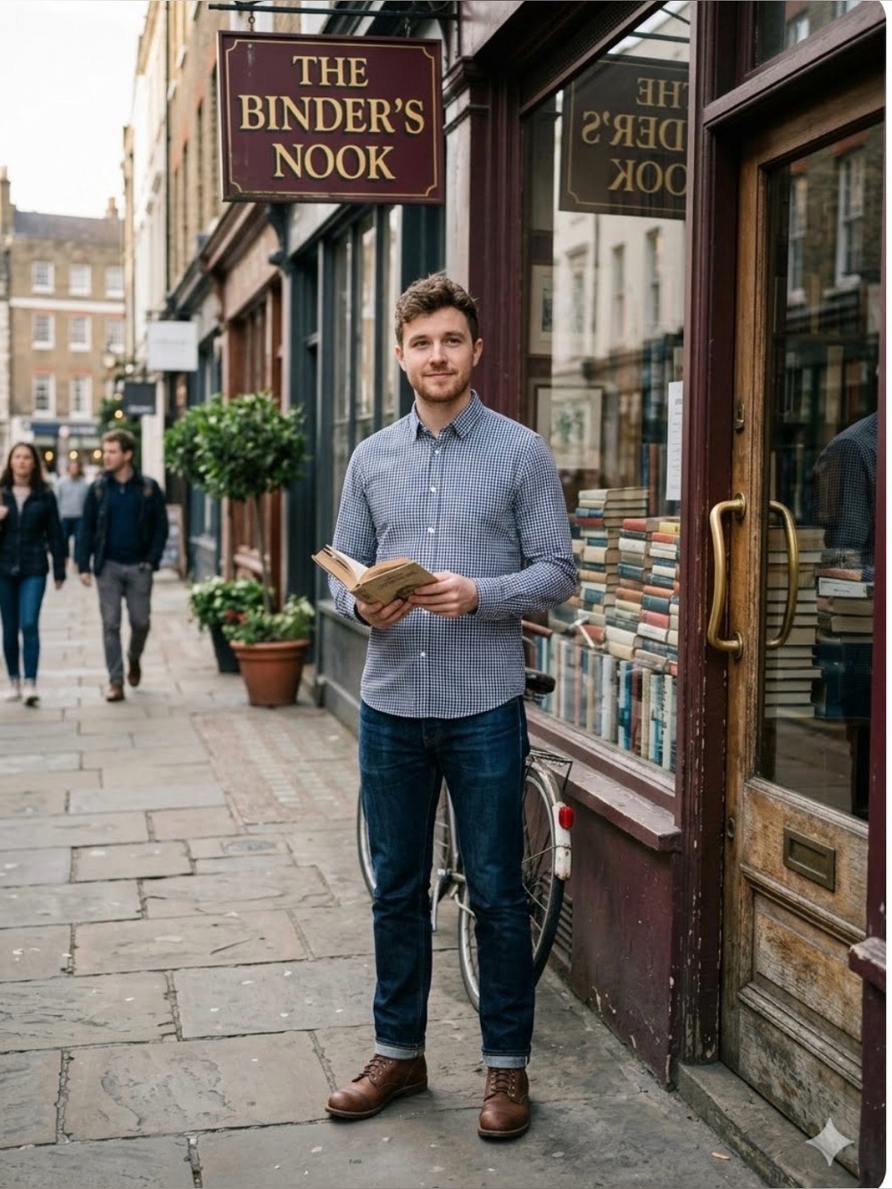 H&M Shirt Sz M Slim Fit Blue & White Plaid Button Down  Easy Iron